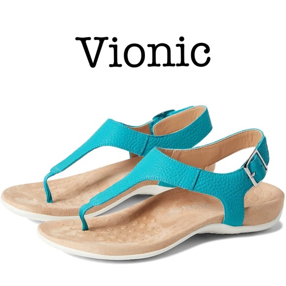 Vionic Shoes - Vionic Terra Women's Teal Leather Sandals Size 7.5